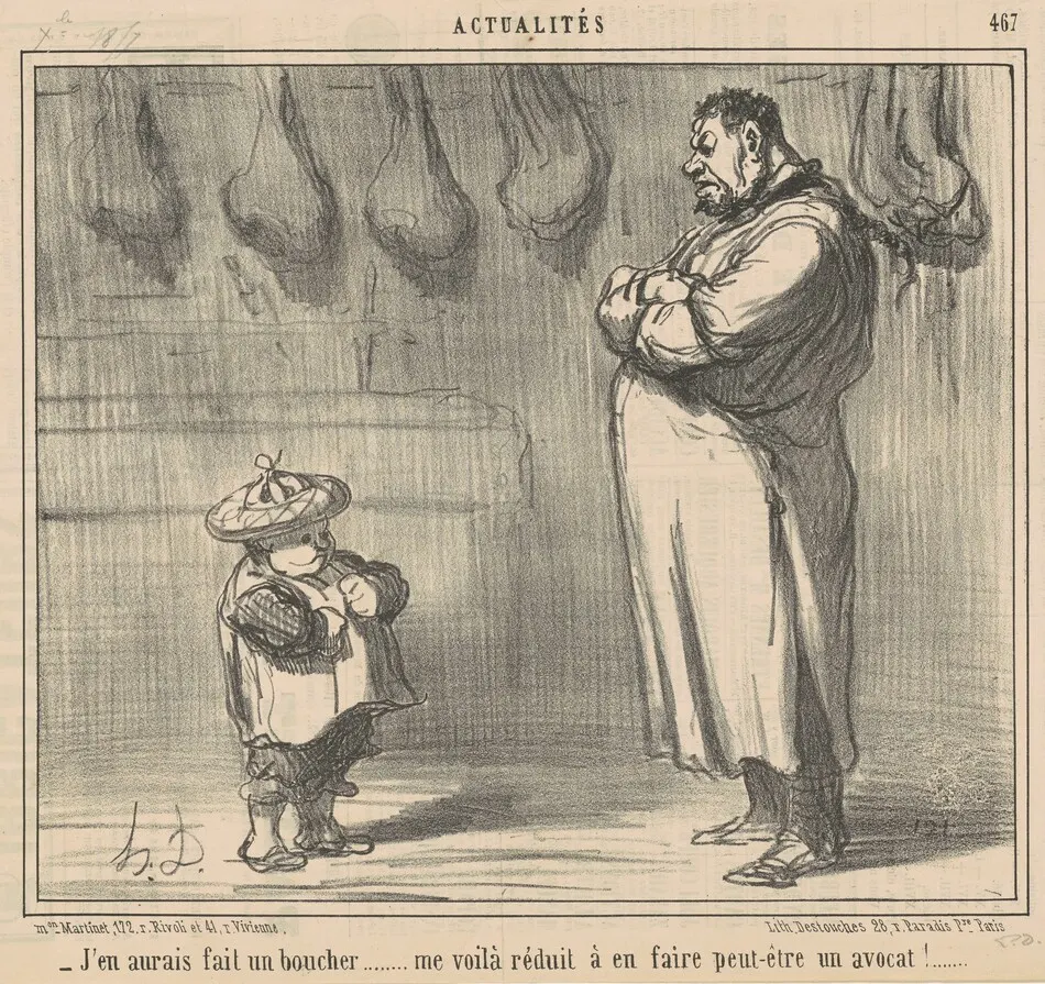 J'en aurais fait un boucher ... by Honoré Daumier