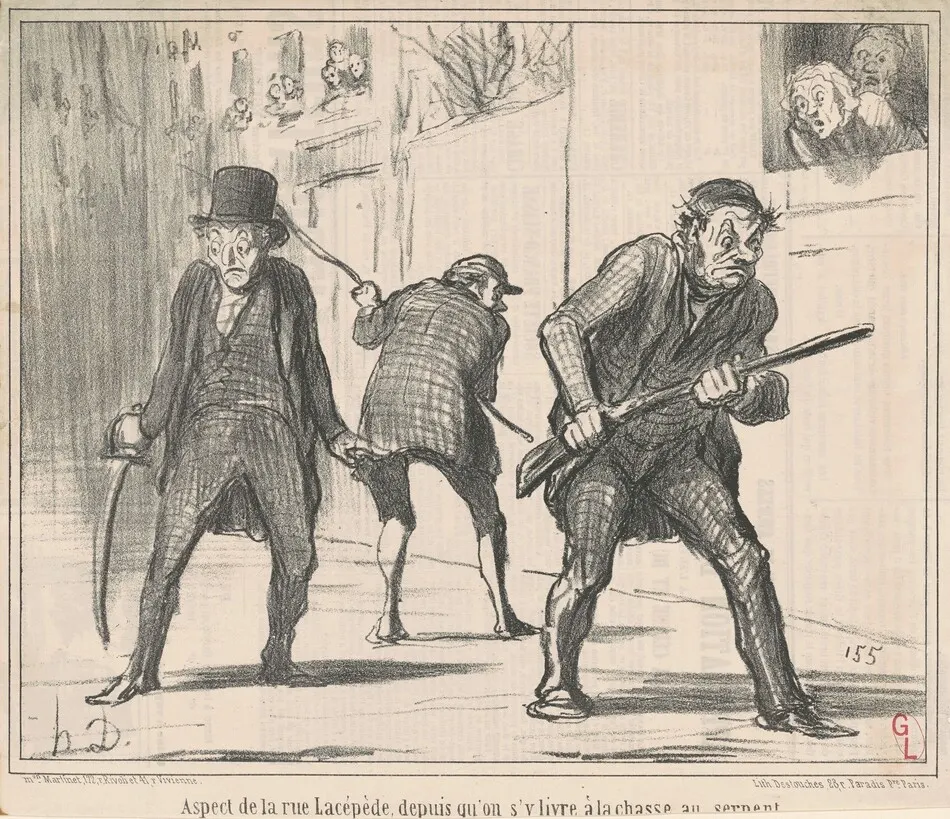 Aspect de la rue Lacépède ... by Honoré Daumier