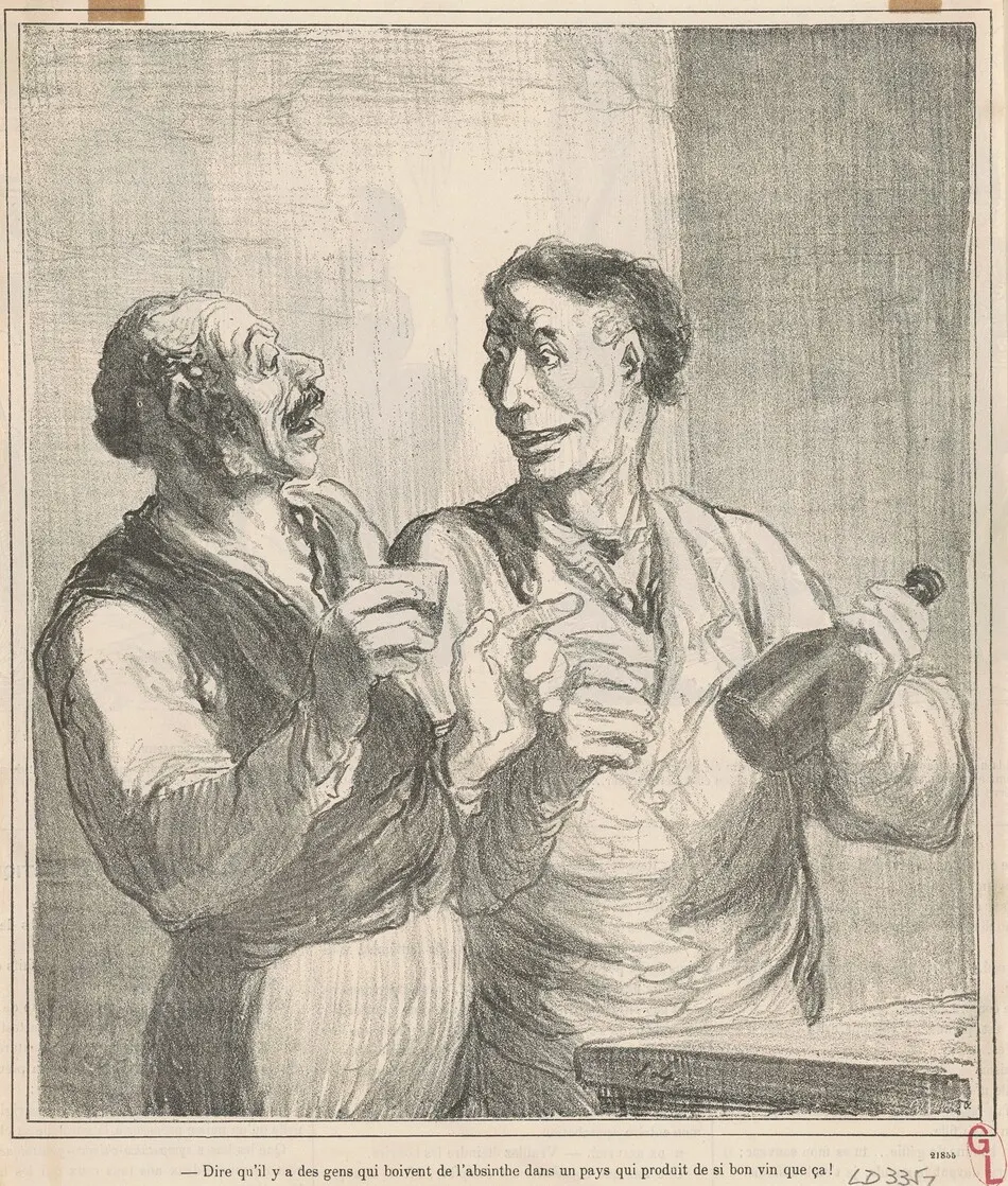 Dire qu'il y a des gens qui boivent de l'absinthe ... by Honoré Daumier