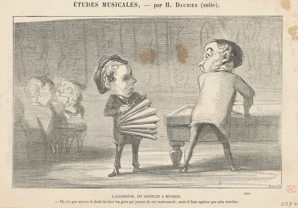 L'accordéon, dit soufflet à musique by Honoré Daumier