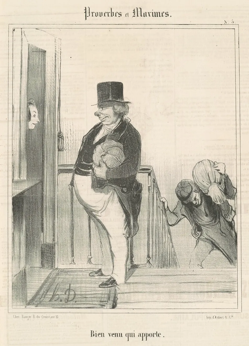 Bien venu qui apporte by Honoré Daumier