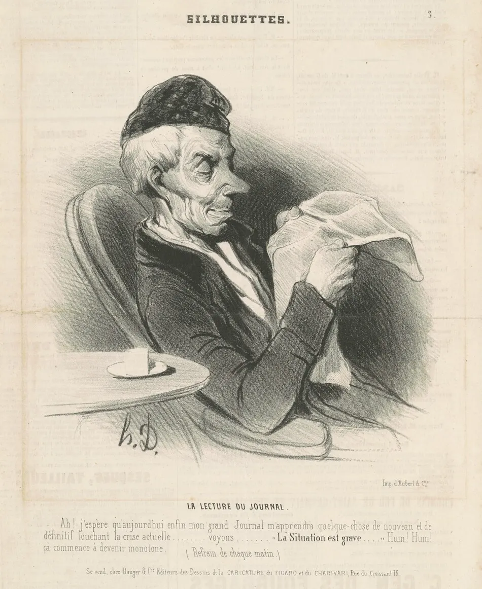 Le lecture du journal by Honoré Daumier
