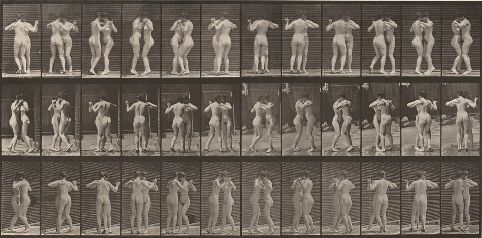 Plate Number 196.Two women dancing a waltz by Eadweard Muybridge