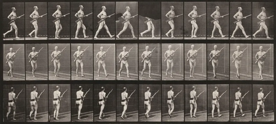 Plate Number 359. Charging bayonet by Eadweard Muybridge