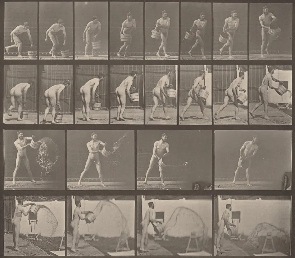 Plate Number 400. Emptying a bucket of water by Eadweard Muybridge