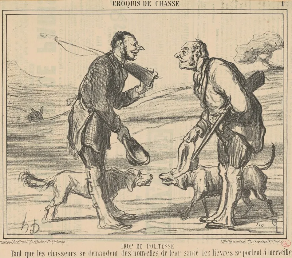 Trop de politesse by Daumier, Honoré