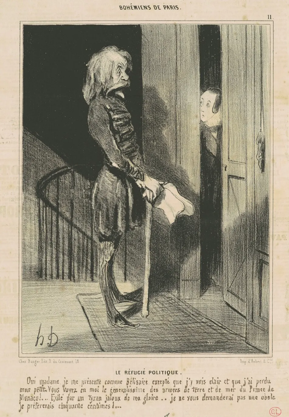 Le réfugié politique by Honoré Daumier