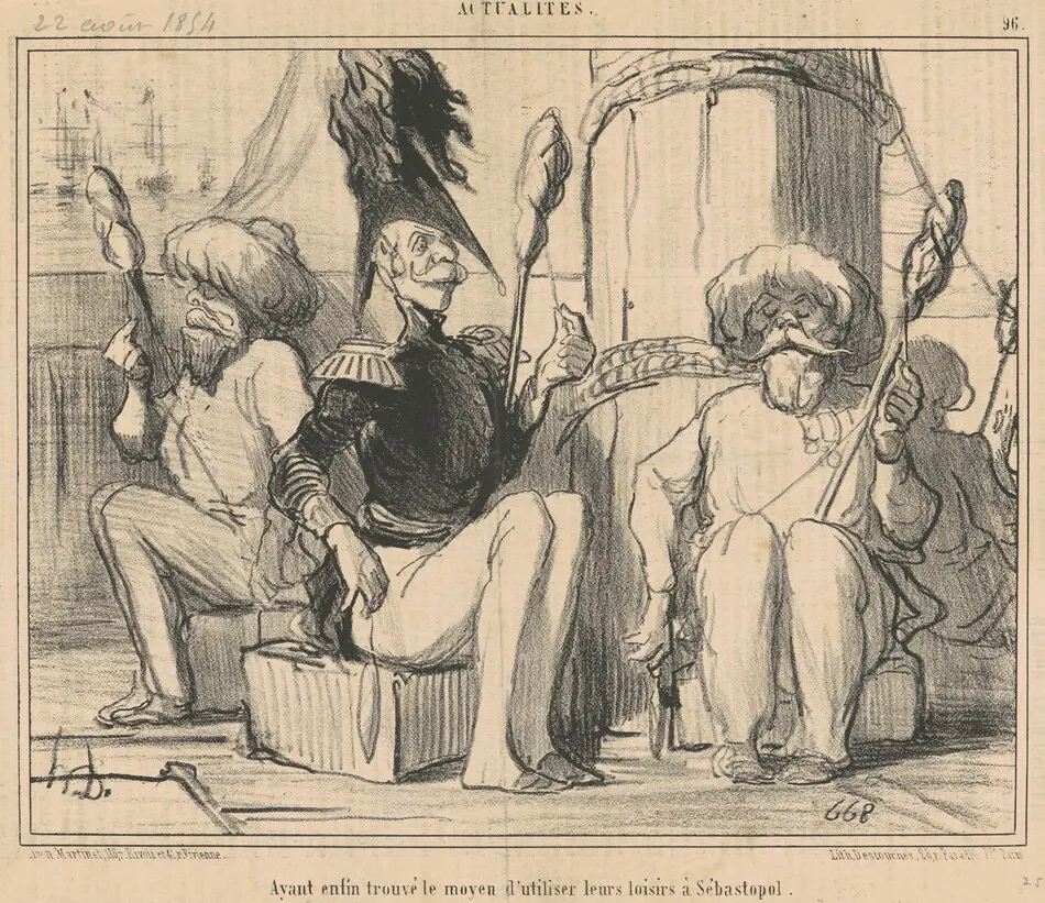 Ayant enfin trouvé le moyen d'utiliser leurs loisirs! by Honoré Daumier