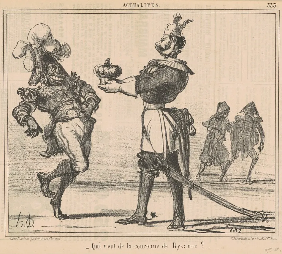 Qui veut de la couronne de Bysance? by Honoré Daumier