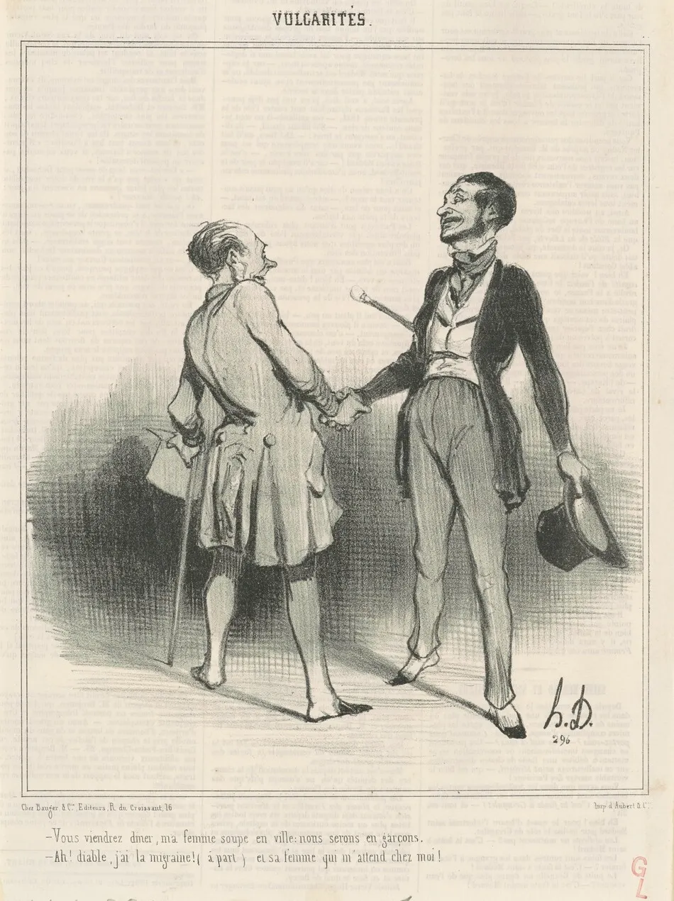 Vous viendrez diner, ma femme soupe en ville ... by Daumier, Honoré