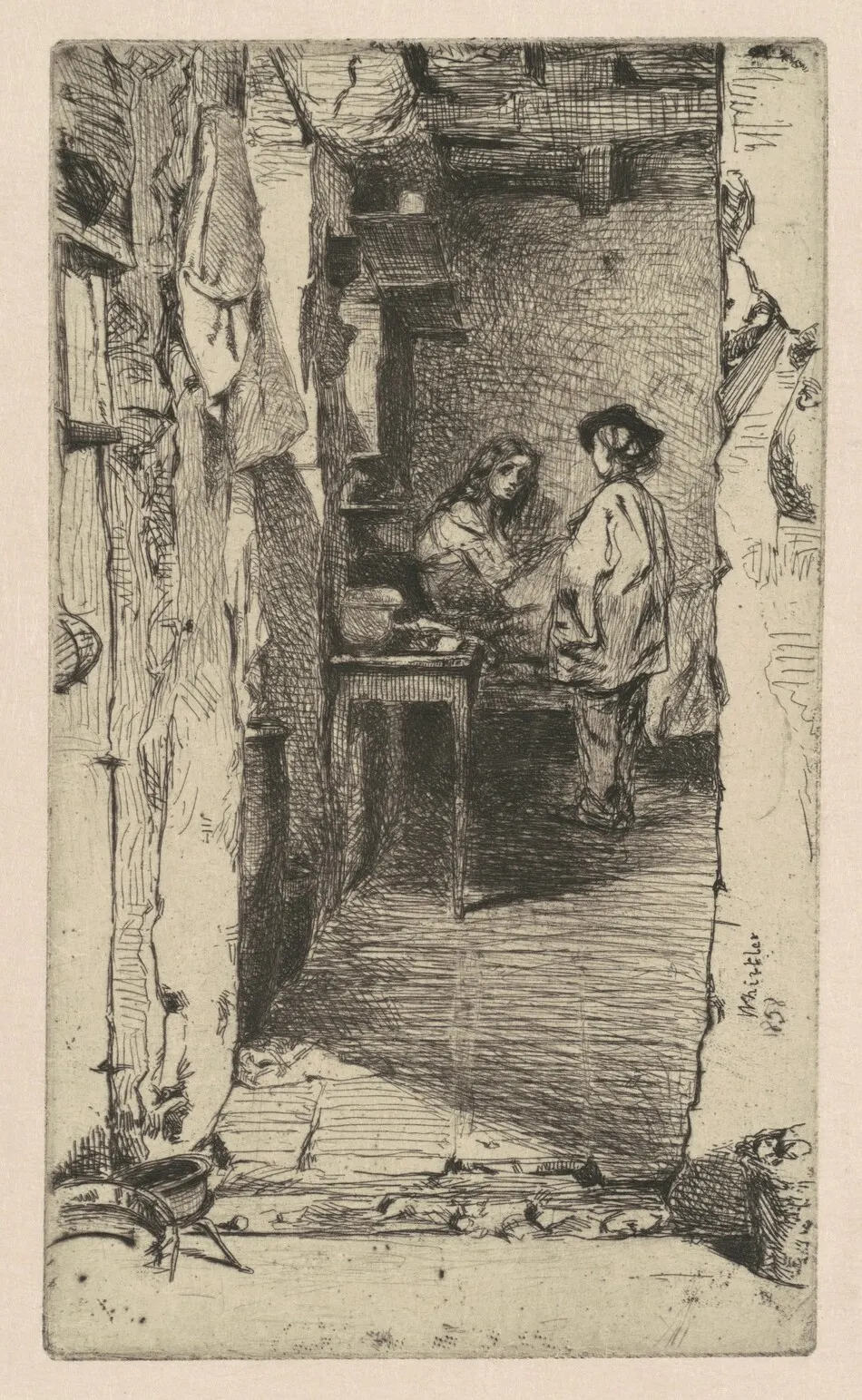 Rag Pickers, Quartier Mouffetard, Paris by James McNeill Whistler
