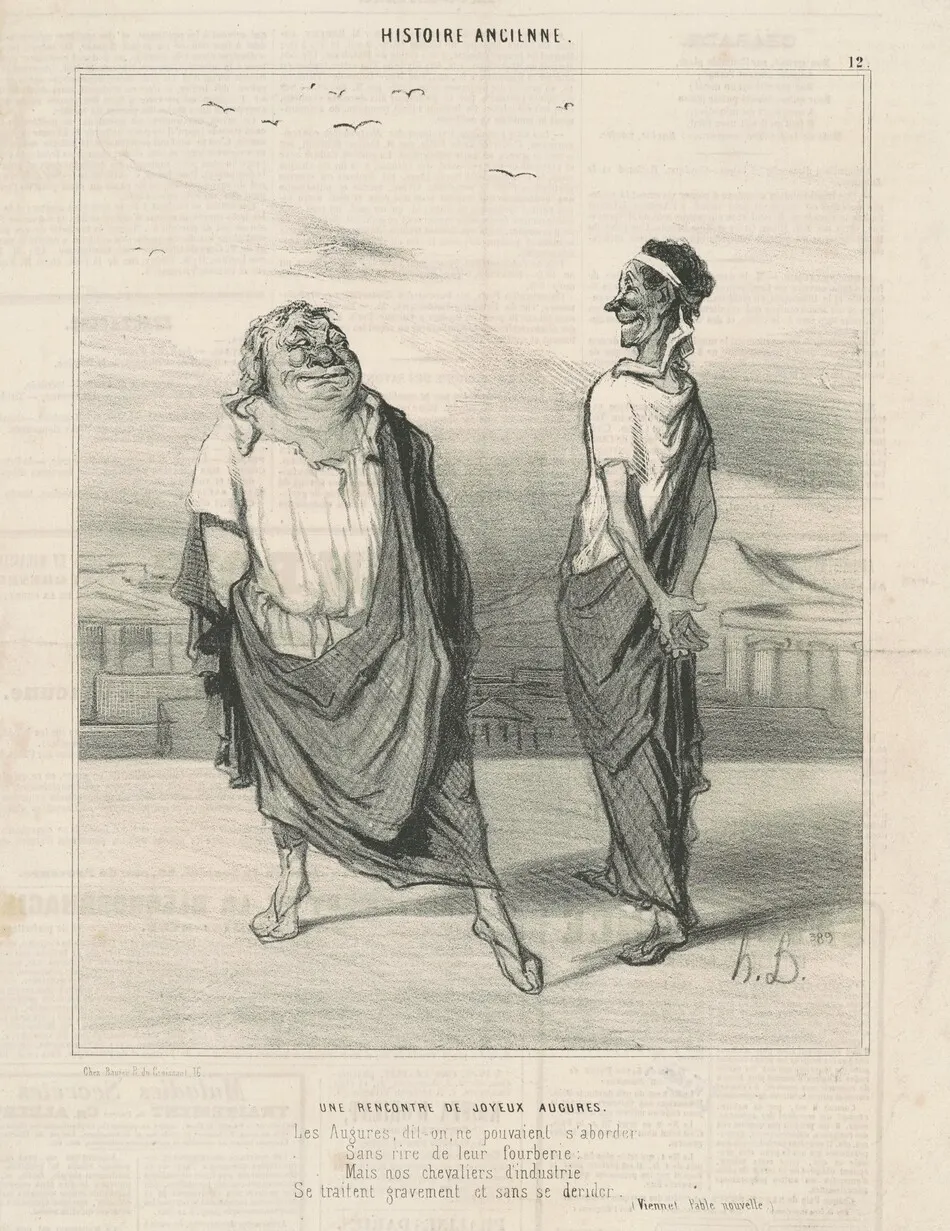 Une rencontre de jouyeauz augures by Daumier, Honoré