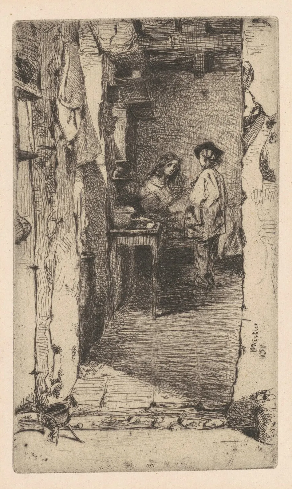 Rag Pickers, Quartier Mouffetard, Paris by James McNeill Whistler