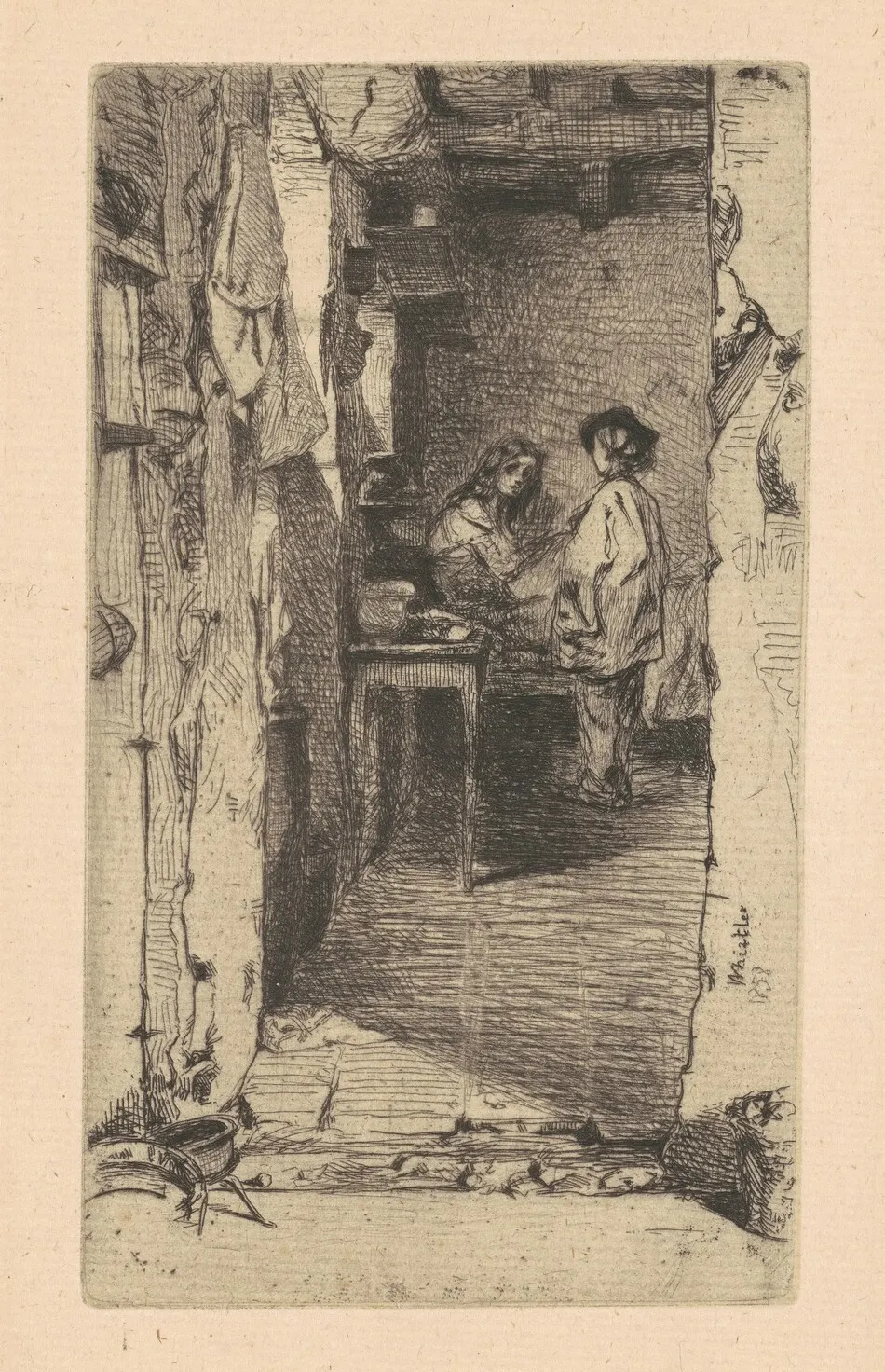 Rag Pickers, Quartier Mouffetard, Paris by James McNeill Whistler