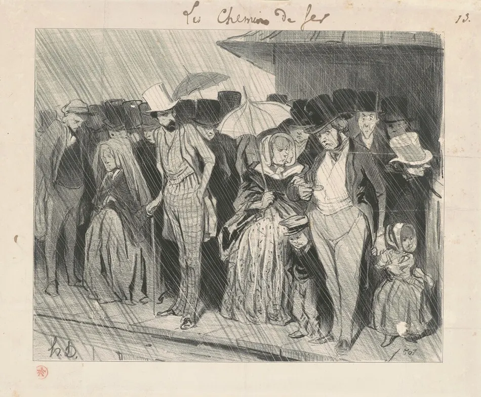 Une station infiniment trop prolongée by Daumier, Honoré