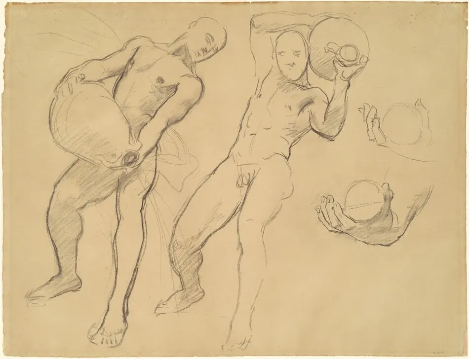Studies of Notus for "The Winds" by John Singer Sargent