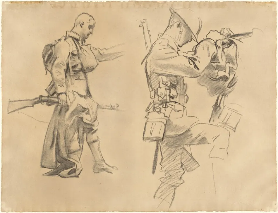 Studies for "Gassed" [recto] by John Singer Sargent