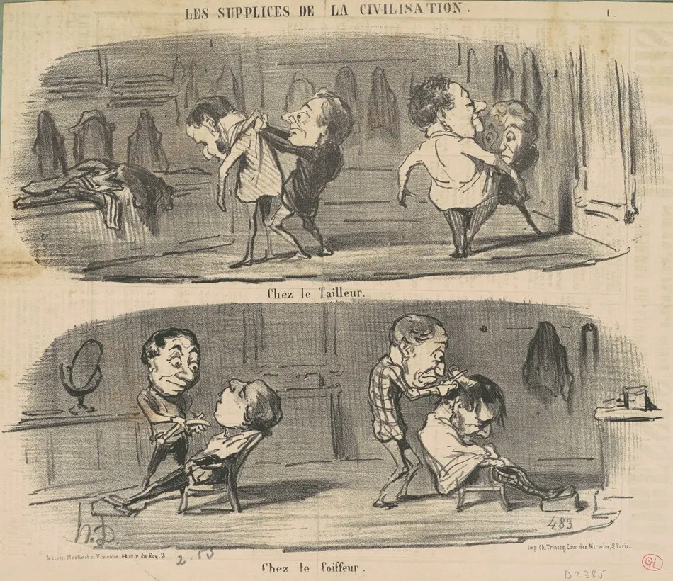 Chez le tailleur chez le coiffeur by Honoré Daumier