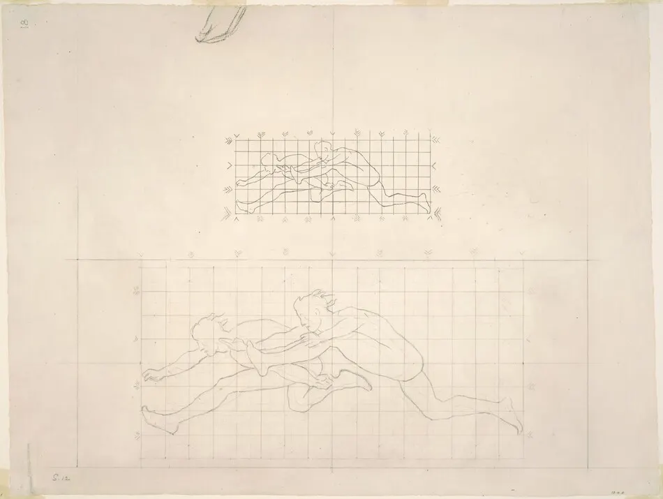 Studies for "Two Classical Male Figures Jumping" by John Singer Sargent