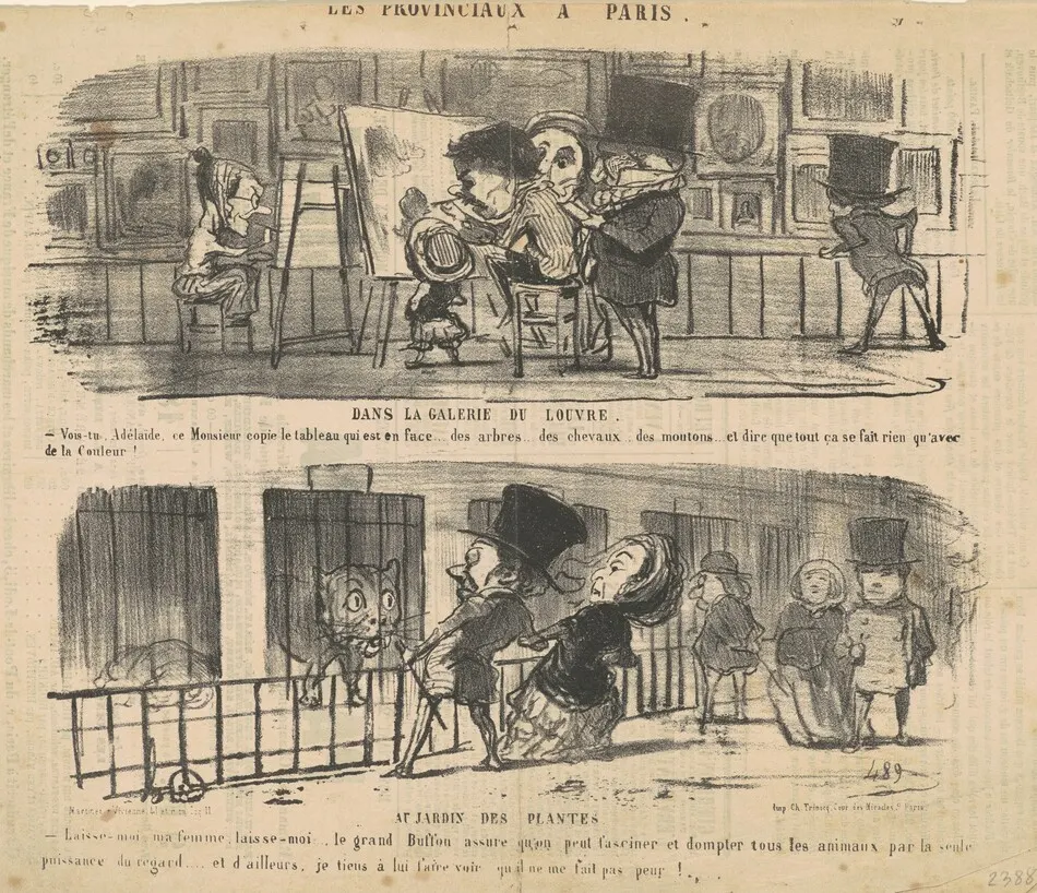 Dans la galerie du Louvre by Honoré Daumier