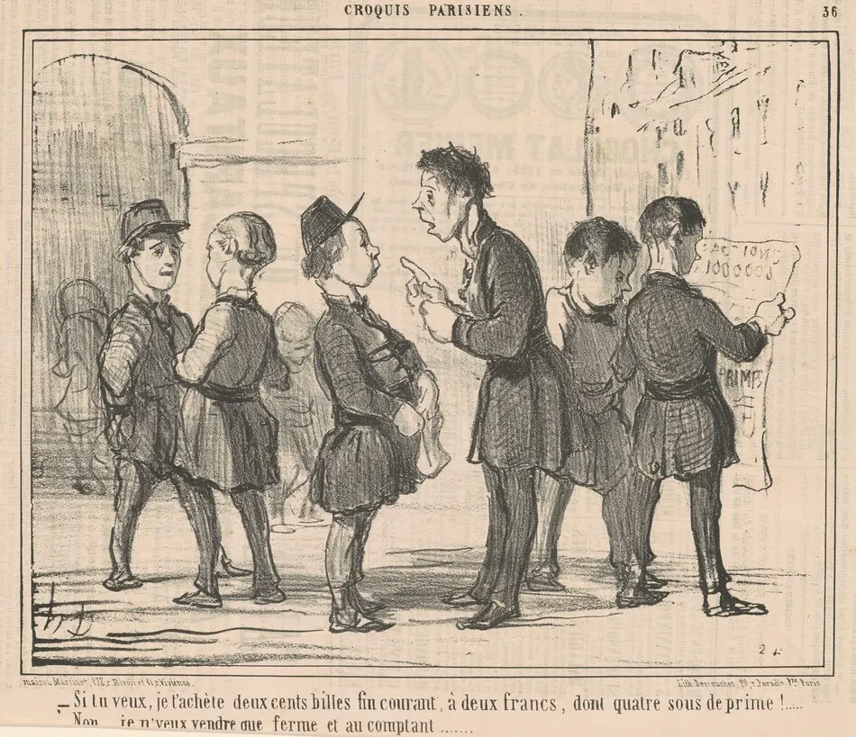Si tu veux, je t'achète deux cents billes ... by Daumier, Honoré