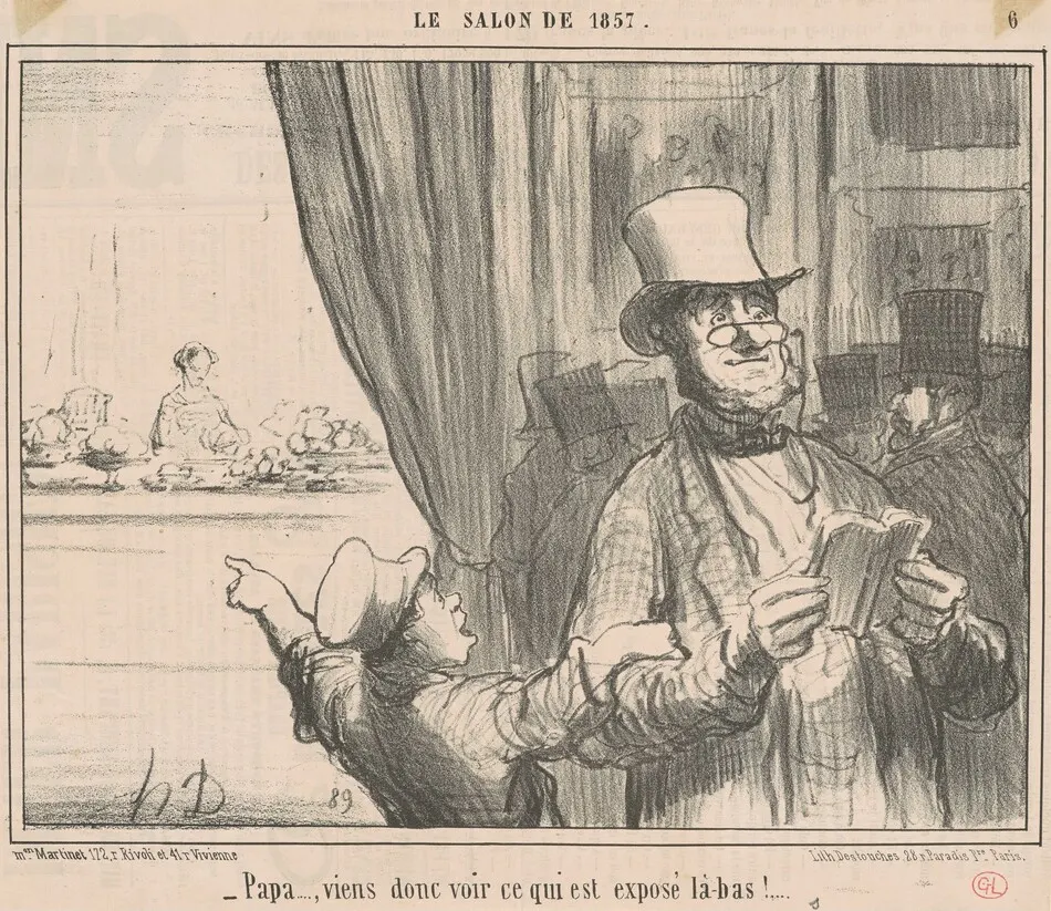 Papa ... viens donc voir ce qui est ... by Honoré Daumier