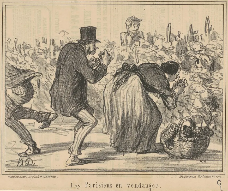 Les parisiens en vendages by Honoré Daumier