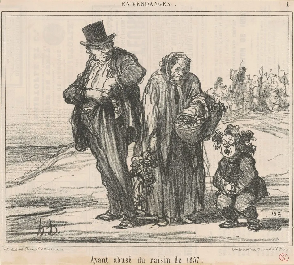 Ayant abusé du raisin de 1857 by Honoré Daumier