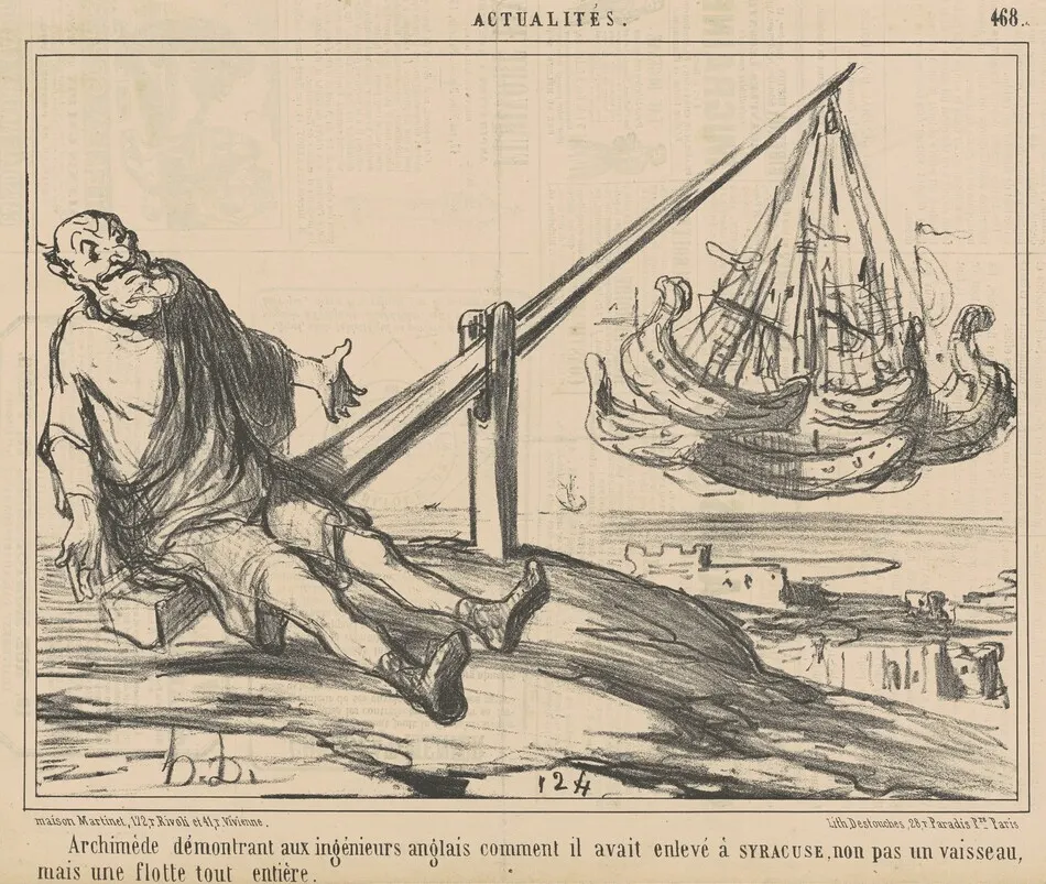 Archimède démontrant aux ingènieurs anglais ... by Honoré Daumier