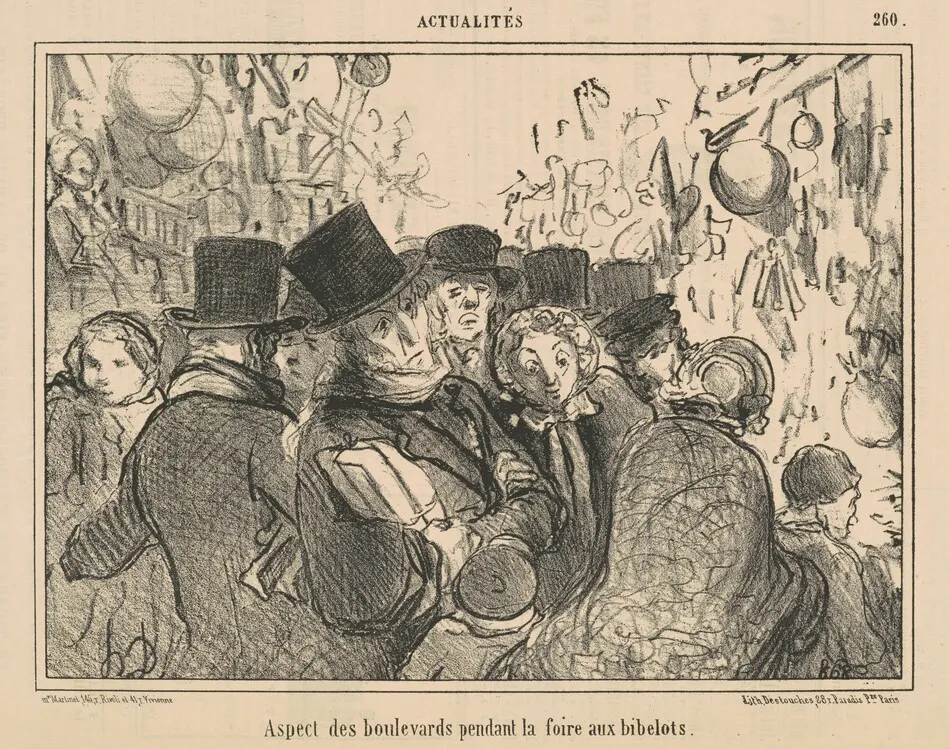 Aspect des boulevards pendant la foire aux bibelots by Honoré Daumier