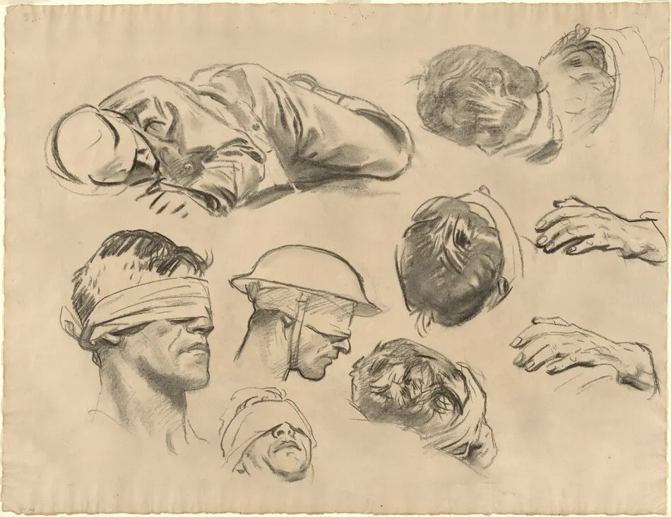 Studies for "Gassed" by John Singer Sargent