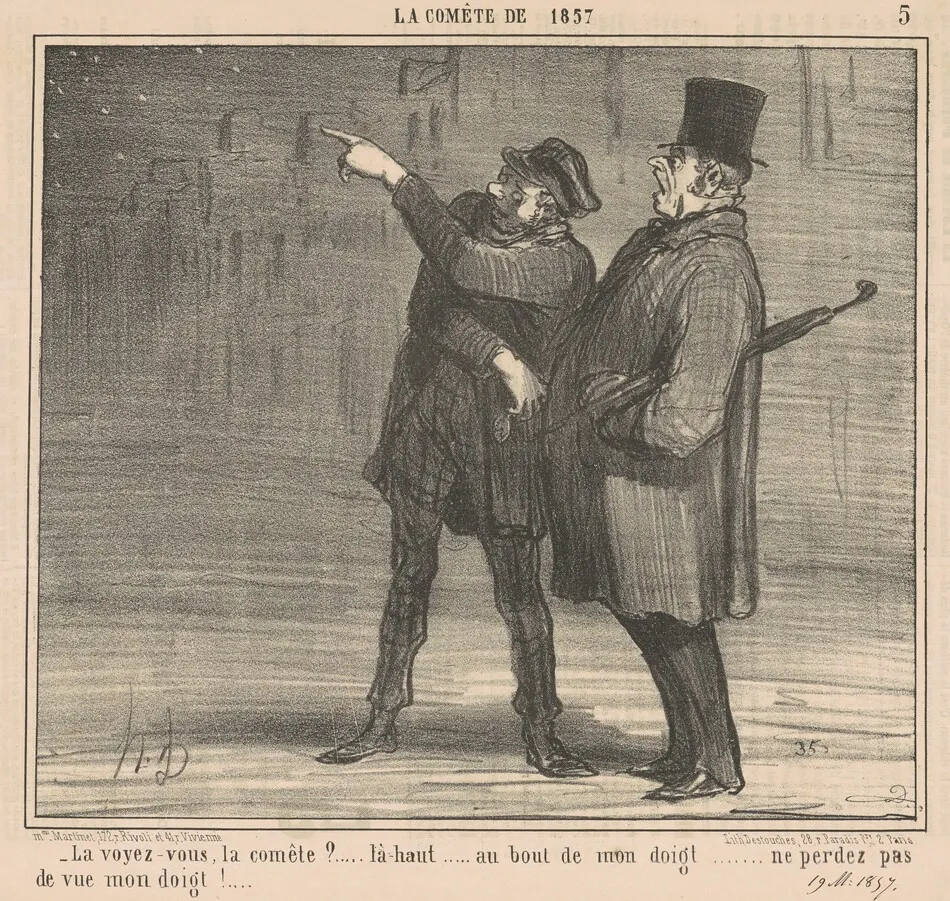 La voyez-vous la comète? ... La-haut ... by Honoré Daumier