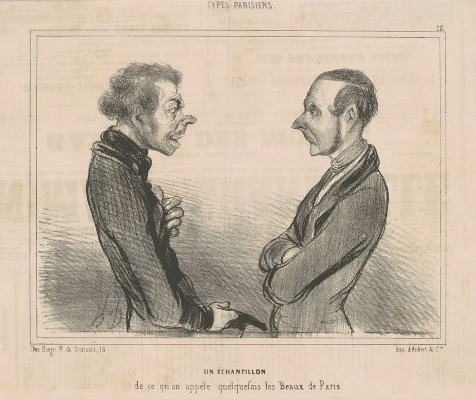 Un échantillon de ce qu'on appèll...les beaux de paris by Daumier, Honoré