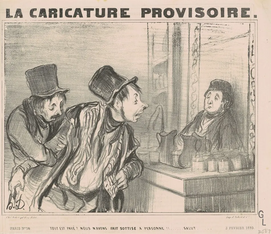 Tout est payé? Nous n'avons fait...salut by Daumier, Honoré