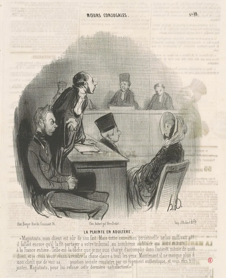 La plainte en adultère by Honoré Daumier