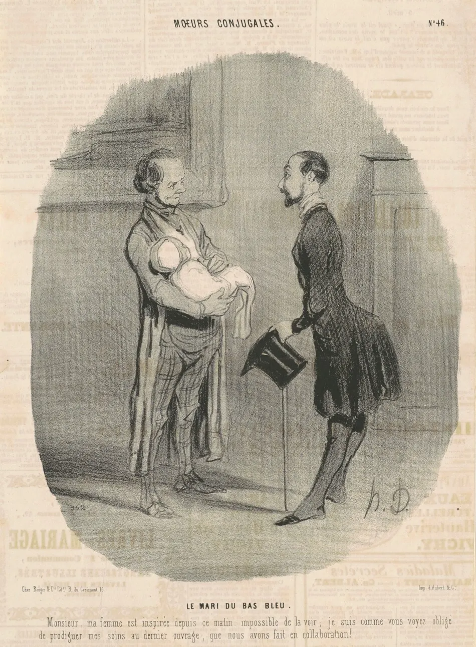 Le mari du bas-bleu... by Honoré Daumier