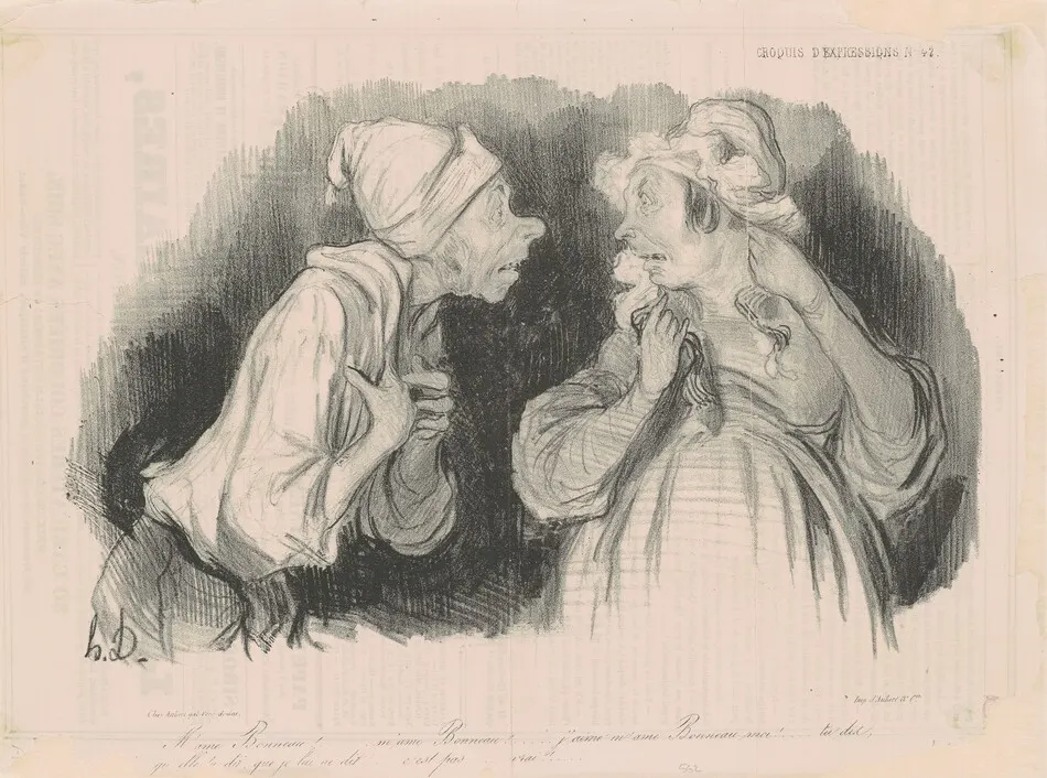M'ame Bonneau... J'aime m'ame Bonneau moi!... by Honoré Daumier