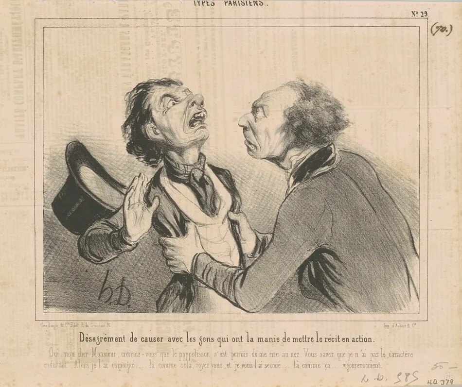 Désagrément de causer avec les gens... by Honoré Daumier