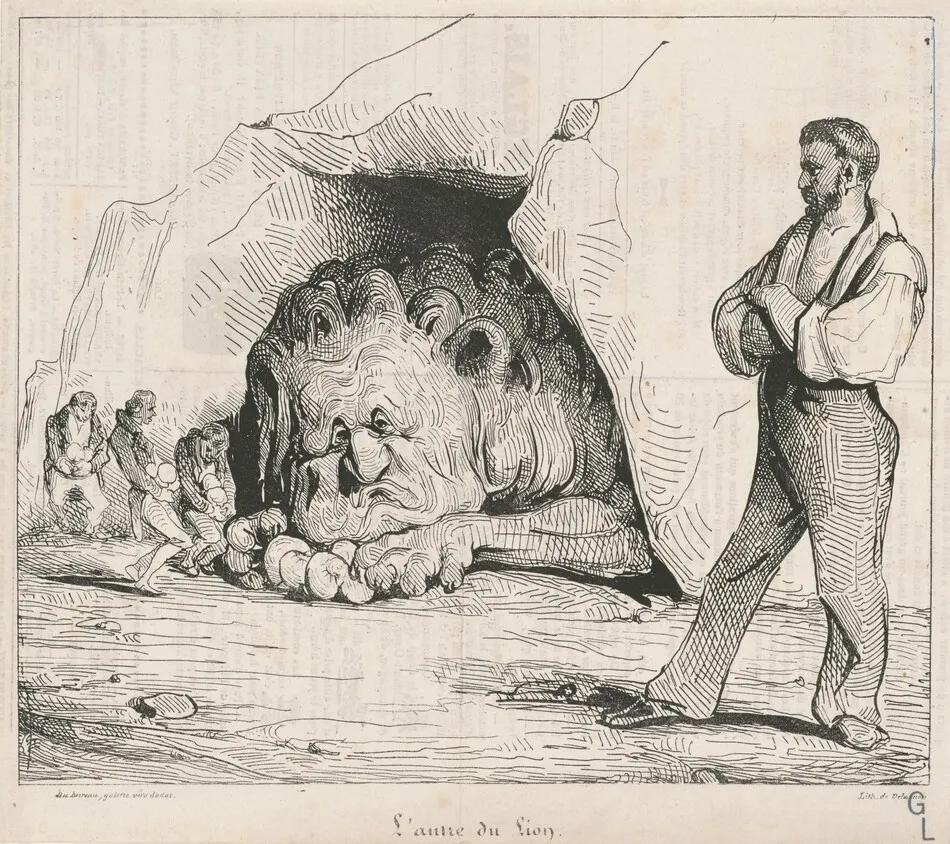 L'antre du lion by Honoré Daumier