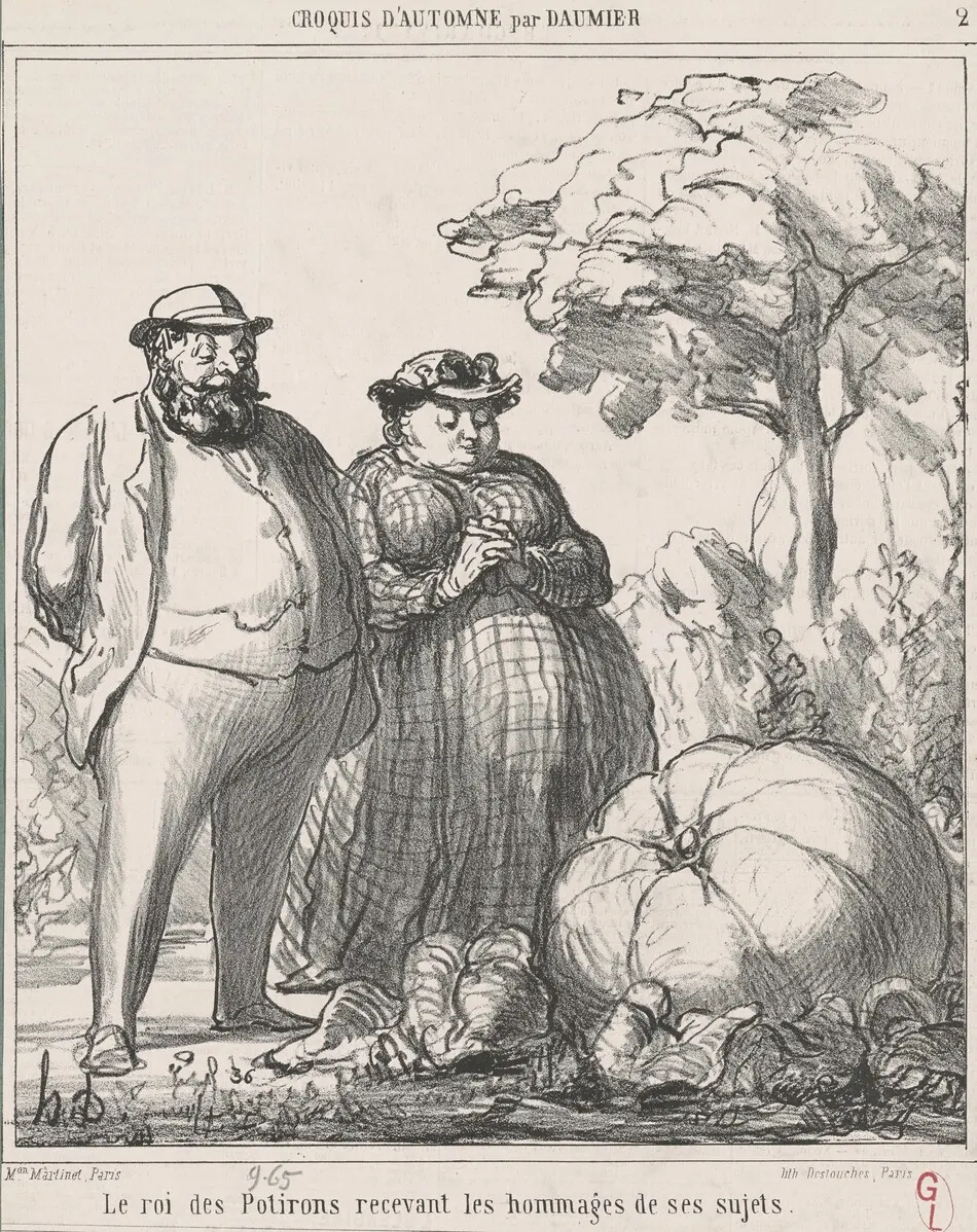 Le roi des potirons recevant les hommages de ses sujets by Honoré Daumier