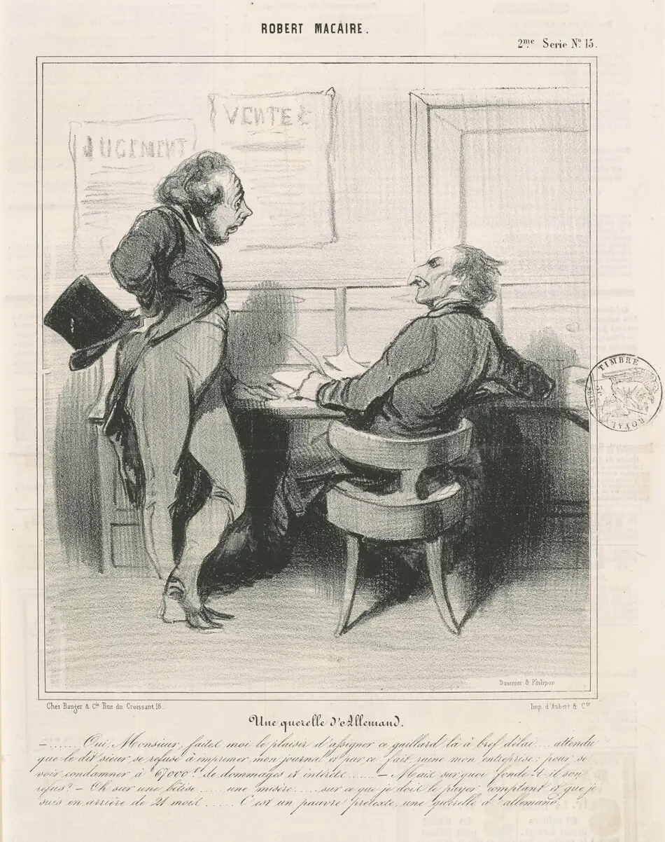 Une querelle d'allemand by Daumier, Honoré