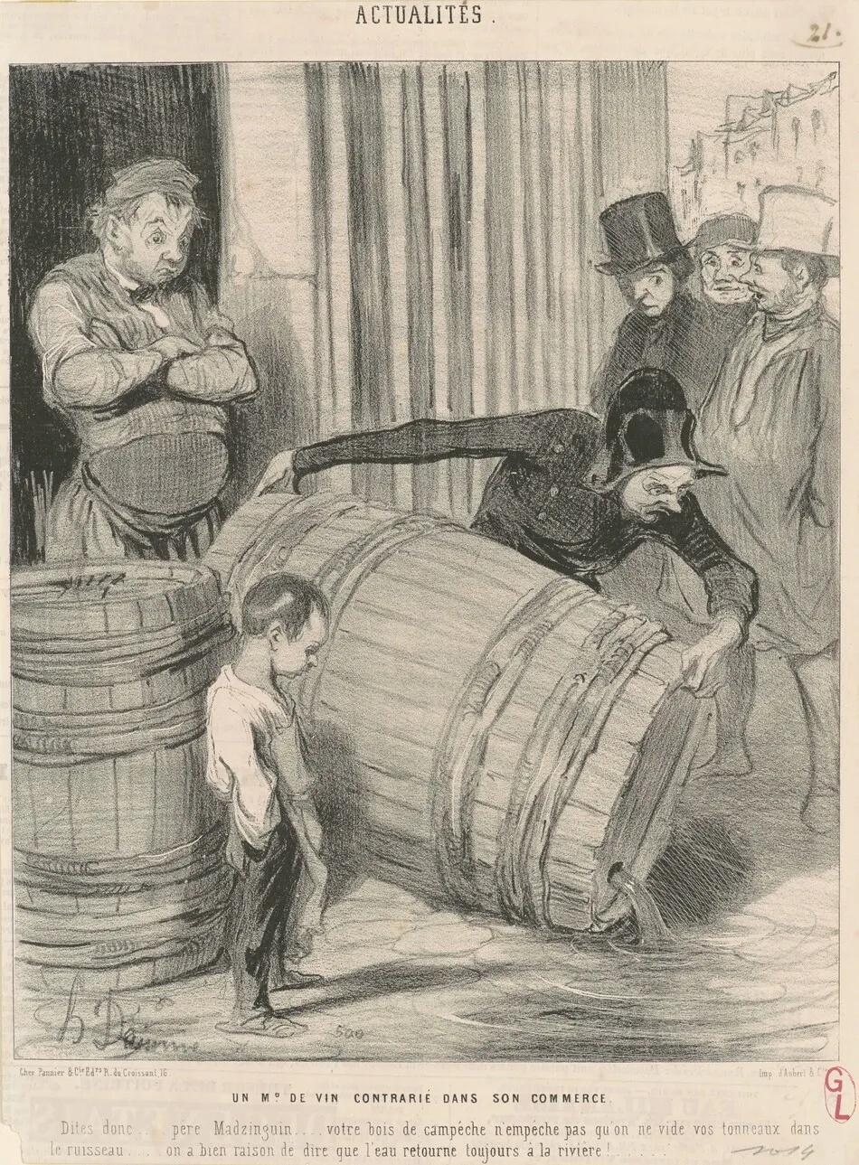 Un marchand de vin contrarié dans son commerce by Daumier, Honoré