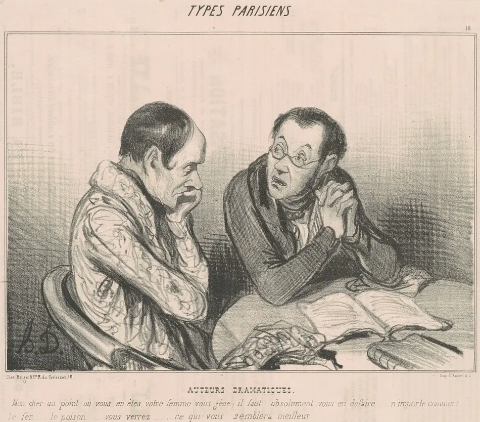 Auteurs dramatiques by Honoré Daumier