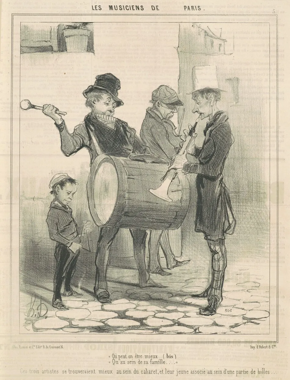Ou peut on être mieux ... by Honoré Daumier