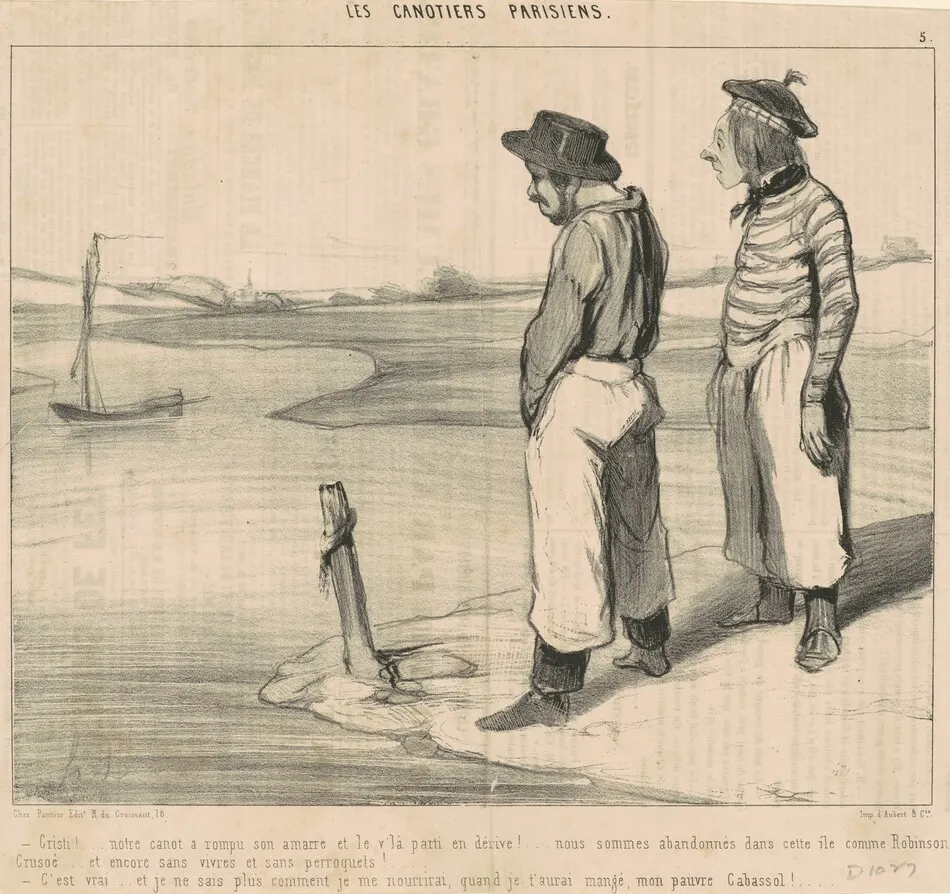 Cristi! ... Notre canot a rompu son amarre ... by Honoré Daumier