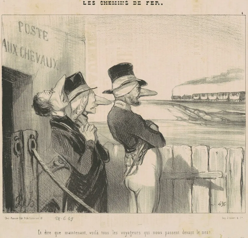 Et ... Voila ...Les voyageurs qui nous passent devant le nez! by Honoré Daumier