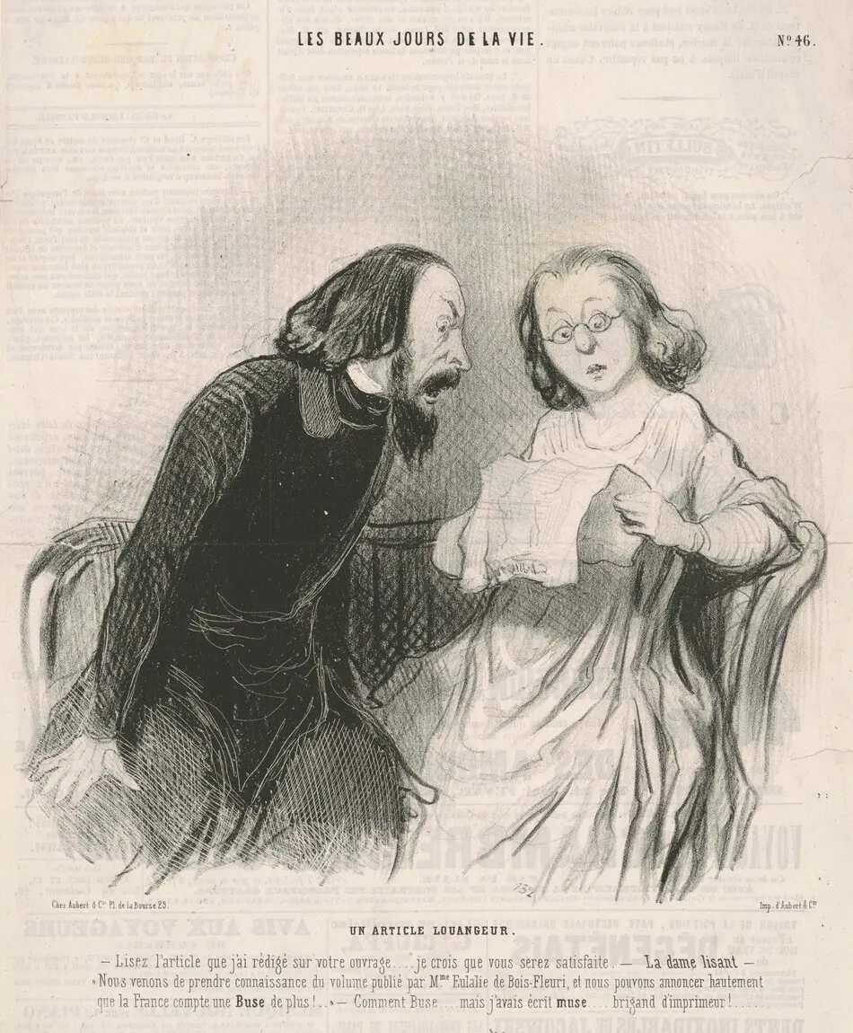 Un article louangeur by Daumier, Honoré