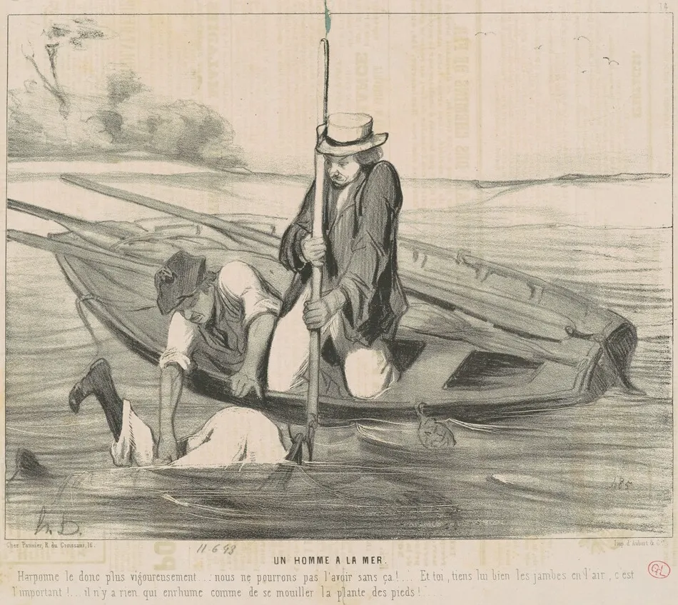 Un homme a la mer by Daumier, Honoré