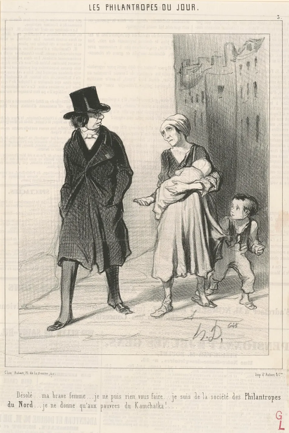 Désolé ... Je suis de la société des philantropes du nord ... by Honoré Daumier