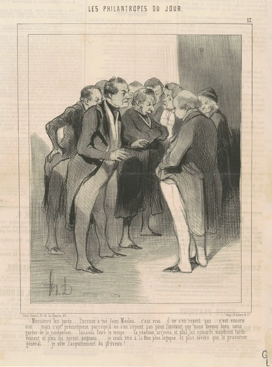 Messieurs les juré ... l'accusé a tué Jean Maclou ... by Honoré Daumier